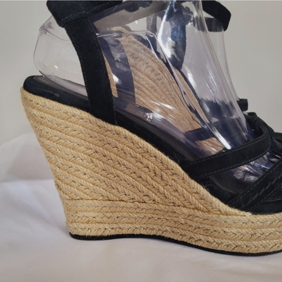 UGG Lauri Suede Espadrille Platform Wedge Sandals Strappy Size 10 - Picture 4 of 13